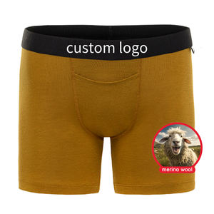 Boxers pour hommes en laine mérinos CELINNE, ouverture frontale, haute qualité, extensibles, confortables, sous-vêtements pour hommes - Product Image 1