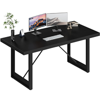 Bureau de bureau à domicile industriel simple moderne et contemporain Bureau pour PC Table d'étude d'ordinateur en bois noir Rangement contemporain