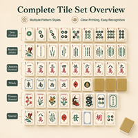 Juego de Mahjong Americano Acrílico con Patrón de Grulla Dorada Vintage, 160 Fichas, para Regalos Navideños