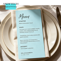 Cartes de menu de mariage en carton kraft double face, impression numérique, pelliculage, cartes de vœux personnalisées pour mariages et fêtes