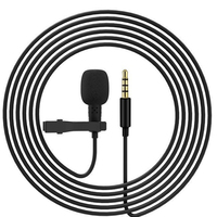 Microphone Lavalier Stéréo Mini 3,5 mm en Métal Doré Durable à Clipser pour PC, Ordinateur Portable et Appareil Photo