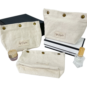 Bolsas Cosméticas de Polvo Suelto Reciclables de Algodón Orgánico Chuanghua con Logotipo Personalizable, Impresión Serigráfica y Cordón de Cierre - Product Image 1