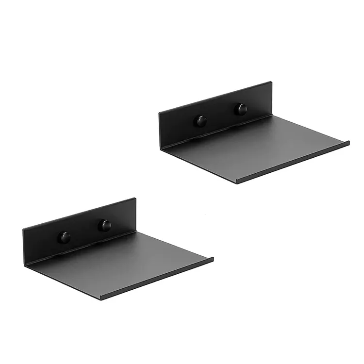 Decor Wall Shelf Aluminum Wall Mounted Matt Black Gloss Custom Small Floating Shelves Mini Display Metal Shelf