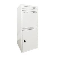 Boîte à colis autoportante moderne, résistante aux intempéries, antivol, avec finition imitation bois, pour livraison de colis, 3 compartiments, grande capacité