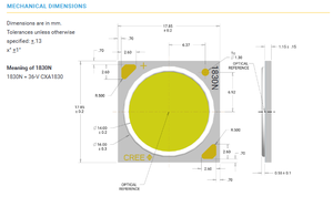 Crees xlamps CXA1830-36V 2700K-6500K ไฟ LED สีขาวนวลหรี่แสงได้28W 3955lm Ra90มุมมอง115หรี่แสงได้ - Product Image 6
