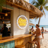 Letrero de Neón Acrílico LED con Diseño de Cerveza Neonawall, Luz de Pared para Hogar, Bar, Cafetería, Fiesta, Boda, Navidad, Regalo de San Valentín, Decoración para Fanáticos del Fútbol