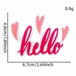 สินค้าขายดี ลายคำพูดตลกๆ น่ารักๆ เช่น "Be Kind" "Hi" "Hello" "Pow Wow"  แบบรีดร้อน ปักลาย ป้ายโลโก้สั่งทำ สำหรับงาน DIY - Product Image 4