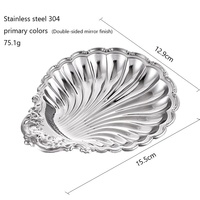Plat à beurre en acier inoxydable en forme de coquille, plats de service vintage, assiette décorative, assiette à gâteau, assiette à collation, bijoux