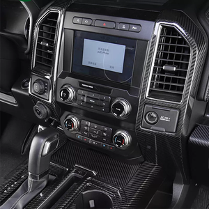 Panneau de tableau de bord en Fiber de carbone Console <span class=keywords><strong>centrale</strong></span> couvercle de ventilation pour Ford F-150 Pickup F150 Raptor Outlet Store - Product Image 2