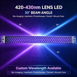 เลนส์ LED ไดโอดเซรามิก 420‑430 นาโนเมตร กำลังสูง สีน้ำเงินเข้ม-ม่วง สำหรับการรักษาทางทันตกรรม รักษาสิว PDT การบำบัดด้วยแสง และอุปกรณ์ทางผิวหนัง - Product Image 1