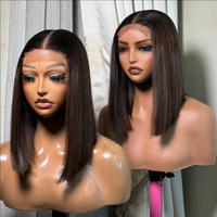 Pelucas de cabello humano liso vietnamita sin procesar 2*6 4*4 13*6 SDD Bob HD Lace Front al por mayor, rubio ceniza, sin pegamento