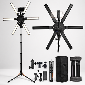 Luz LED Plegable <span class=keywords><strong>para</strong></span> Fotografía con 6 Paneles, Kit de Iluminación de <span class=keywords><strong>Estudio</strong></span> <span class=keywords><strong>para</strong></span> Grabación de Video, Transmisión en Vivo, Iluminación <span class=keywords><strong>para</strong></span> Creadores de Contenido - Product Image 1