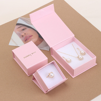 Boîte à bijoux magnétique en papier rose perlé coloré, directement de l'usine, pour l'emballage de colliers, boucles d'oreilles et bagues pour femmes