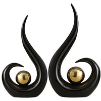Décorations de bureau européennes de haute qualité, décoration intérieure dorée en céramique, ornements de luxe légers