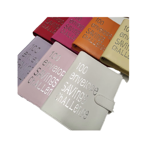 Đá Cẩm Thạch Phong Cách 100 Phong Bì tiết kiệm thách thức chất kết dính A5 Kích thước PU da xoắn ốc Loose-Leaf Ba trackers cho tiền tiết kiệm kế hoạch - Product Image 5