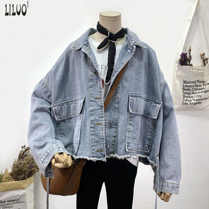LILUO2024新しいファッションシックなデニムジャケット女性秋のソリッドデニムブルーコート売れ筋女性のカジュアルデニムジャケットトップス - Product Image 1