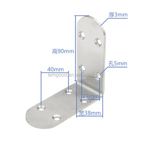 Support d'angle droit en acier inoxydable 50*50 Support de support en bois pour meubles de jambe de table Supports en forme de L - Product Image 4
