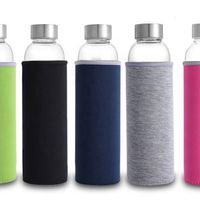 Botella de Agua de Vidrio Borosilicato Duradera de Alta Calidad, Ecológica, Reutilizable, con Logotipo Personalizado, Tapa con Bisagras, Resistente al Calor -30-150