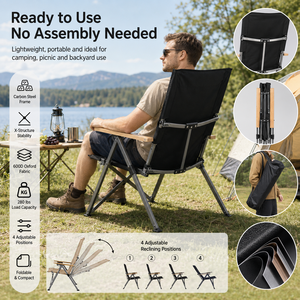 Portable Adjustable Folding <b>Reclining</b> Stainless Steel Camping <b>Chair</b> for Hiking Dining Park Outdoor Picnic BBQ Fishing Leisure - Product Image 5