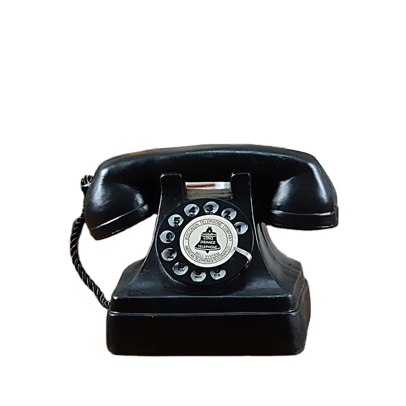 Newest Old Resin Telephone Decoration Bar Cafe European Retro Decoration Resin Handicraft Ornaments