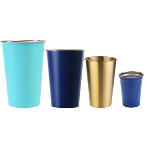 Vasos Apilables Irrompibles de Metal Cepillado para Beber, Vasos de Cerveza, Vasos de Acero Inoxidable, Vasos para Agua, 1oz 30ml 50ml - Product Image 1