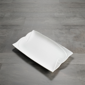 Plato Rectangular Moderno de Cerámica Blanca con Patrón de Espiral en Relieve, Plato de Porcelana para <span class=keywords><strong>Sushi</strong></span> y Pescado para Hotel y Restaurante - Product Image 3