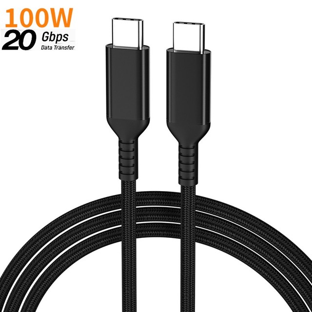 USB3.2 Gen2 20Gbps PD100W 5A Fast Charging Nylon Braided Braid Shielding USB Type-C Cable for Computer Mobile Phone