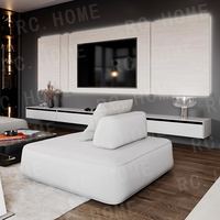 Sofa Italia minimalis besar datar, ruang tamu dua sisi Multi kursi dengan sandaran yang dapat diperpanjang, kain kreatif untuk vila
