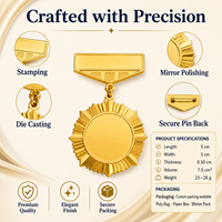 Médaille de récompense en métal moulé sous pression de précision, gravable, pour événements, concours, performances académiques exceptionnelles, honneur