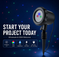 Projecteur Laser RGB 8 Motifs en 1 IP65 Extérieur 100-240V CE Mini pour Jardin, Parc, Pelouse, Cour, Spectacle Lumineux Nocturne, Fêtes et Événements Saisonniers