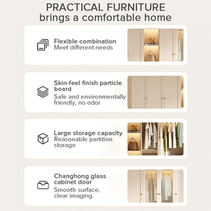 Guardaroba di lusso in legno con bambino e piccolo design modulare in stile minimalista moderno camera da letto - Product Image 5