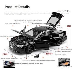 1:24 <strong>Metal</strong> for RS7 Officially Licensed Diecast <strong>RC</strong> Vehicle Light Sound Openable Parts Raiseable Spoiler Pull-Back Toy - Product Image 5