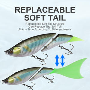 TEASER 190mm 55g flottant pêche en mer Minoan Double appât en plastique souple queue à la traîne gros gibier leurre de pêche - Product Image 3