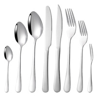Klassieke zilveren roestvrijstalen bestekset, messen, vorken, lepels, voor thuis, dagelijks diner, bruiloft, cadeauverpakking