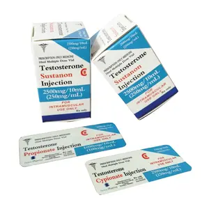 VL-279 Custom hormone 10ml hologram vial label sticker and box for pharmaceutical industry