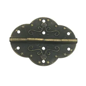 69*52mm jewelry box hinges and locks lace iron antique bronze hinge small wooden plastic jewelry wine box metal hinge