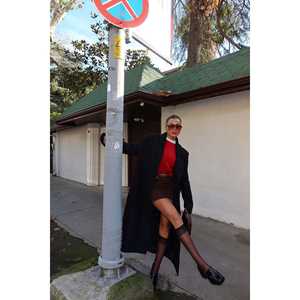 Abrigo Negro de Mujer con Cuello Alto, Largo, Estampado Moderno, Botón Único, Desmontable, de Algodón, Tallas XS-XL para Otoño-Invierno - Product Image 1