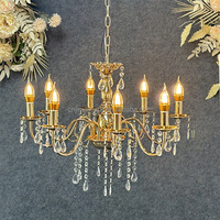 Lustre en cristal de luxe pour hôtel, luminaire de plafond décoratif, 8+4 double couche, doré, pour événements et mariages