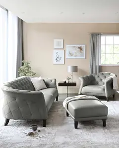 Poltrona luxuosa moderna em couro real cinza claro com cama conversível, perna de madeira maciça, veludo escuro, para sala de estar ou villa