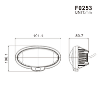 Lampe de travail LED ovale ECE R10 pour tracteur 12V 24V 40W, faisceau large, lampe de travail LED