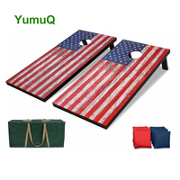 Jeu de Cornhole YumuQ personnalisé en MDF avec cadre en pin et 8 sacs de haricots, ensemble de jeu de Cornhole en bois de qualité supérieure pour la cour