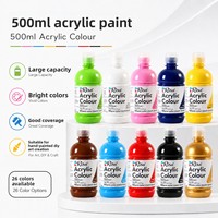 Peinture acrylique Risa PA2500 en bouteille de 500 ml, grande capacité, imperméable, pour murs peints à la main, graffiti, étudiants, fabriquée en Chine