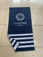 100% Cotton Terry Fabric Beach Towel Custom Logo Double Side Jacquard Towel Velour Beach Towel