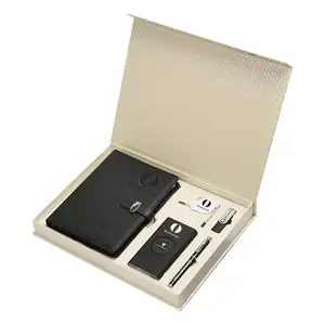 कॉर्पोरेट उपहार के साथ लोगो के साथ व्यावहारिक नोटबुक पावर बैंक उपहार सेट 16G यूएसबी पेन और एप्पल माइक्रो यूएसबी केबल ipsy के लिए सस्ता