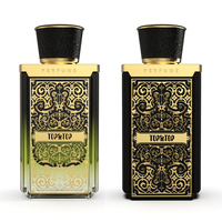 Flacon de parfum de luxe au design personnalisé, 50 ml, 100 ml, en verre transparent poli, rechargeable, flacon de parfum vide fantaisie avec bouchon doré