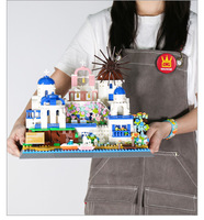 Set de 1372 Piezas de Bloques de Construcción Geométricos Estilo MOC, Estética Costera, Arquitectura