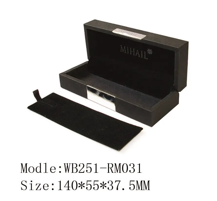 Boîte à stylos en bois PU enveloppé, de haute qualité MDF enveloppé pour emballage en cadeau avec le client, boîte en cuir pour bijoux