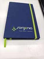 Carnet à couverture rigide avec logo personnalisé de l'entreprise, sangle élastique promotionnelle, reliure parfaite, 120 feuilles, film tactile, avec trois poches