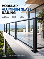 Système de balustrade en verre en alliage d'aluminium de haute qualité, verre trempé, balcon, terrasse, escalier, installation modulaire facile, extérieur