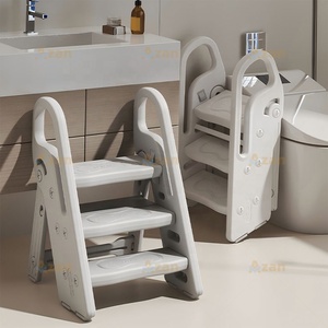Tabouret d'aide pour enfant réglable à 3 marches, pliable, pour cuisine, salle de bain et toilettes (entraînement à la propreté) - Product Image 2